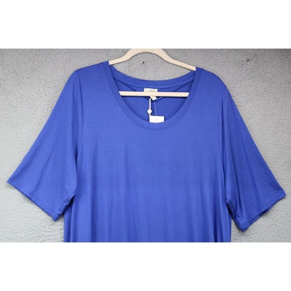 Greige Dazzling Blue Tee-Shirt Dress-Size 1X-New with Tags - Picture 3 of 11